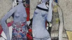 «Le tre amiche», uno dei dipinti più famosi di Lino Dinetto A sinistra l’ottantenne pittore nato a Padova: qui ha affrescato la cappella centrale del Duomo