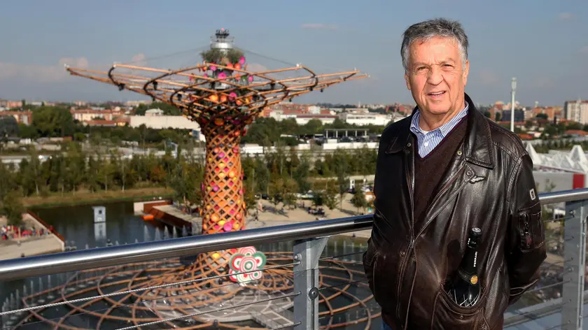 Renato Pozzetto in visita a Palazzo Italia ad Expo 2015, Milano, 08 ottobre 2015. ANSA/MOURAD BALTI TOUATI