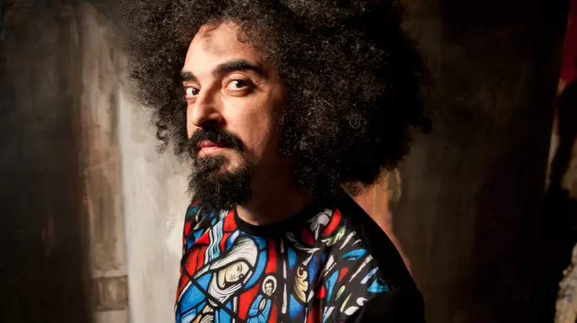 CapaRezza, portrait in the studio of artist Sebastiano Ciarcia. Laurel Canyon, Los Angeles, California. 18 January 2014.
