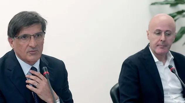 BASCHIERI - AGENZIA BIANCHI - PADOVA - BILANCIO GEO IN FIERA. DA SX: ANDREA OLIVI, LUCA GRIGGIO