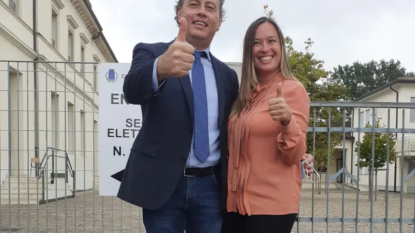 Magganin con la sindaca uscente Sinigaglia