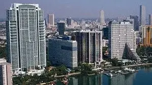March 1999, Miami, Florida, USA --- Shoreline Condominiums near Brickell Avenue --- Image by © Tony Arruza/CORBIS