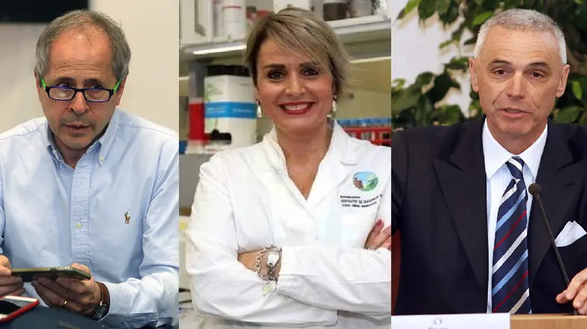 I professori Andrea Crisanti, Antonella Viola e Giorgio Palù
