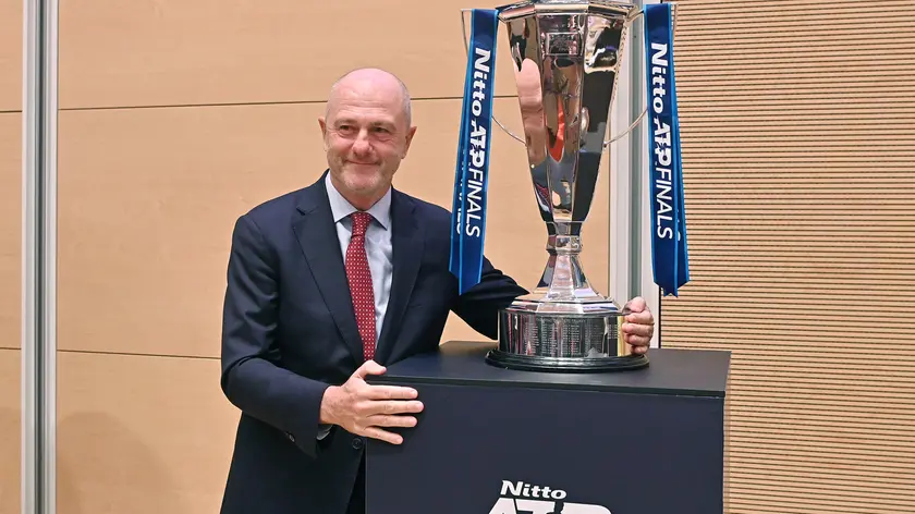 Angelo Binaghi presidente FITP during the Draw Ceremony of the Nitto ATP Finals at the skyscraper Intesa San Paolo in Turin , 7 November 2024 ANSA/ ALESSANDRO DI MARCO