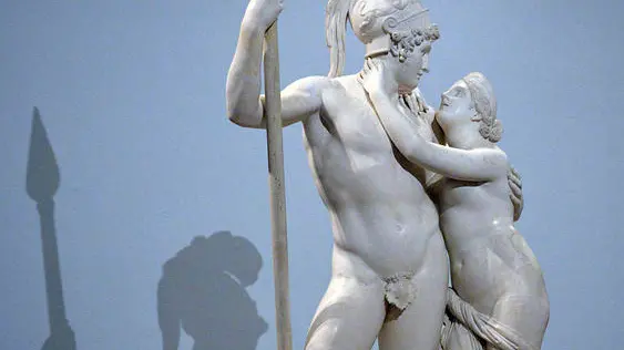 15/12/2016 Roma. La mostra 'Il Museo Universale. Dal sogno di Napoleone a Canova'. Il recupero dalla Francia dei capolavori dell'arte italiana sottratti da Napoleone. A cura di Valter Curzi, Carolina Brook e Claudio Parisi Presiicce, alle Scuderie del Quirinale fino al 12 marzo 2017. Anronio Canova, Marte e Venere, gesso, 1816