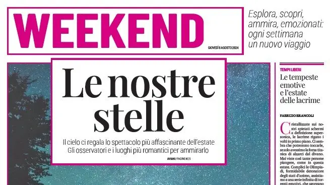 Dall'8 agosto, ogni giovedì, in edicola con il nostro gionale l'inserto Weekend: è gratuito