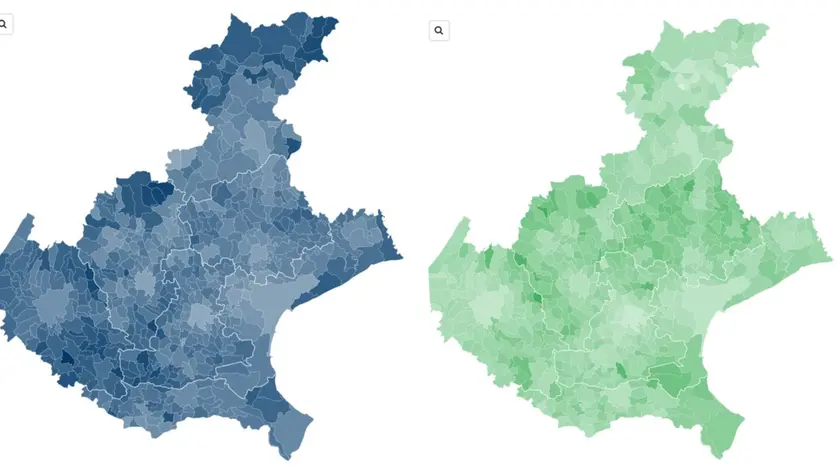 Le mappe del voto di Fratelli d'Italia e Lega in Veneto