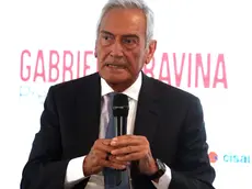 Il presidente della FIGC Gabriele Gravina interviene all’incontro organizzato dal Foglio sportivo allo stadio Giuseppe Meazza di Milano, 24 Aprile 2024. ANSA / MATTEO BAZZI