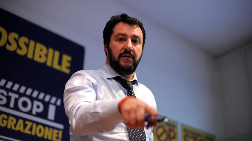 Il segretario federale della Lega Nord Matteo Salvini. Milano, 9 febbraio 2015. ANSA/DANIELE MASCOLO