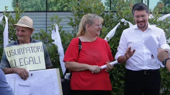 Foto Agenzia Candussi/ Morsego/ Mestre, via Baseggio 6/ Protesta contro gli espropri per la Pedemontana