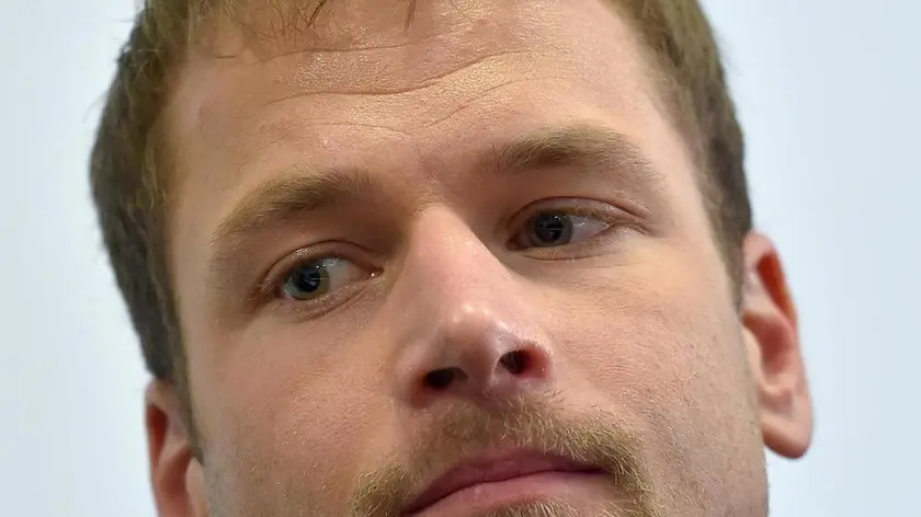 Former Olympic race walking gold medalist Alex Schwazer looks on during a a press conference in Roma, 01 April 2015. ANSA/ETTORE FERRARI
