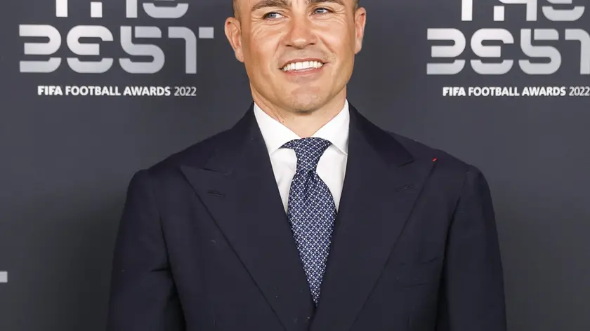 epa10494187 Italian soccer coach Fabio Cannavaro arrives for the The Best FIFA Football Awards 2022 ceremony in Paris, France, 27 February 2023. EPA/YOAN VALAT