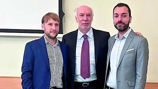 Da sinistra, Fabio Busato, l’avvocato Paniz e Gaetano D’Alessandro