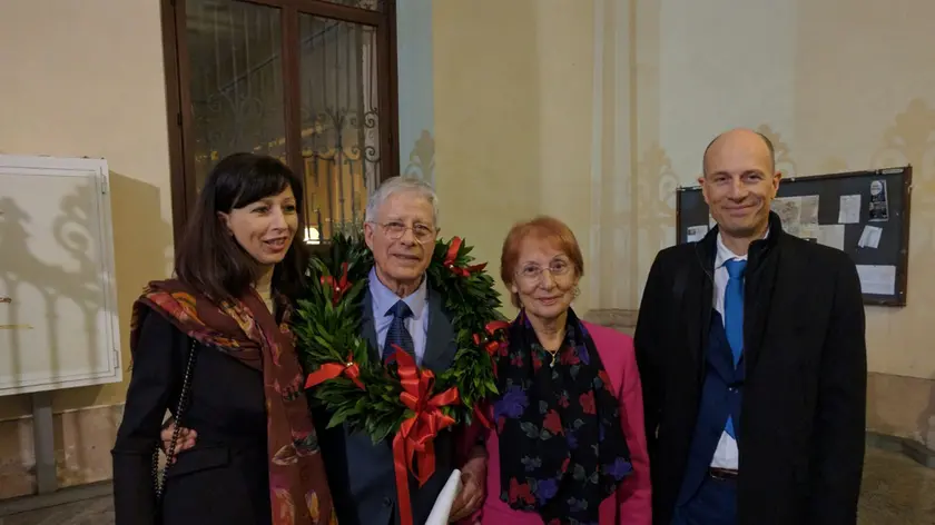 Luigi Milana con la moglie e i figli