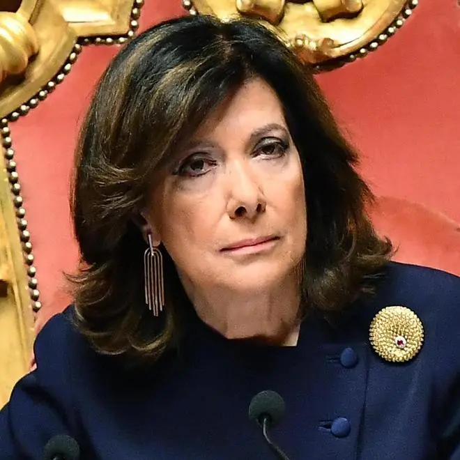 Il presidente del Senato, Maria Elisabetta Alberti Casellati, durante le dichiarazioni di voto sul Dl Genova al Senato, Roma, 15 novembre 2018. ANSA/ETTORE FERRARI