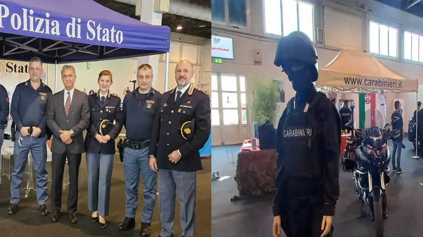 Lo stand di Polizia e Carabineiri alla Fiera Campionaria di Padova