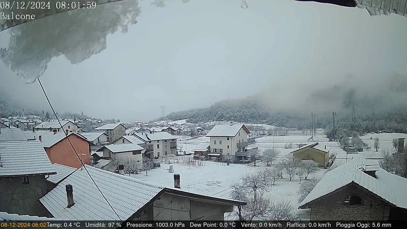 Neve in Valbelluna (foto Gruppo Facebook Meteo in Veneto)