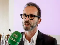 Il presidente dell'AIC Umberto Calcagno al termine dell'Assemblea Generale dell'Associazione Italiana Calciatori a Milano, 24 aprile 2023. ANSA/MOURAD BALTI TOUATI