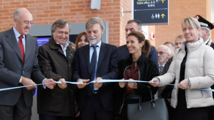 Agenzia Candussi, giornalista Chiarin/Vitucci. Inaugurazione nuovo Moving Walkway e Water Terminal presso aeroporto Marco Polo Venezia.