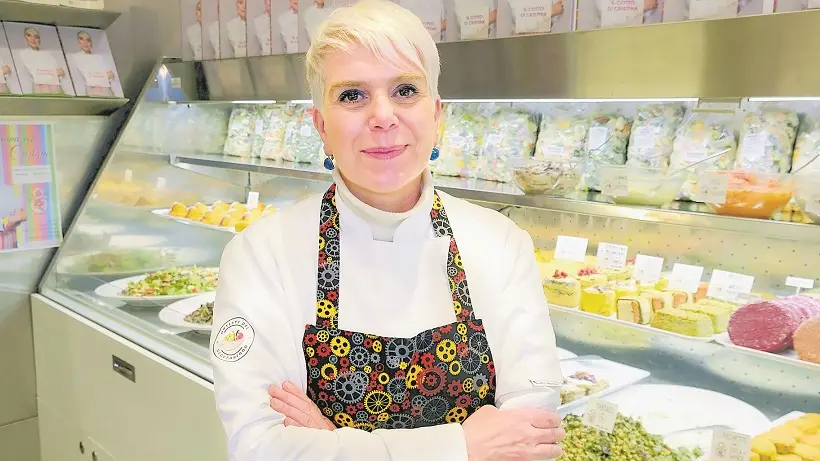 Cristina Biollo, commerciante padovana di 51 anni, è titolare insieme al marito Massimo della bottega Sotto al Salone “Artisti del vegetariano”