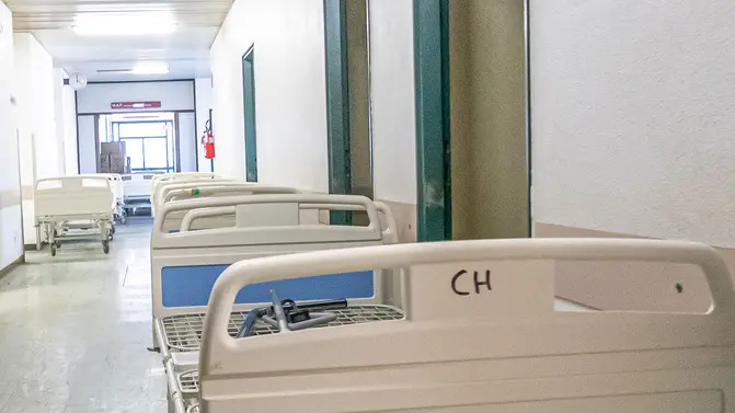 Monselice (PD), 16 marzo 2020 Lavori di ripristino del vecchio ospedale di Monselice. Nella foto: così appare il secondo piano del monoblocco.