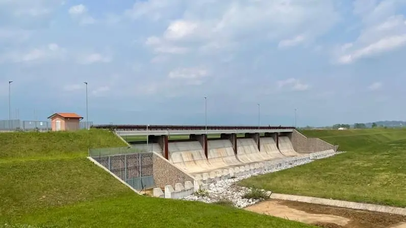 Il bacino di laminazione di Caldogno costruito nel Vicentino per arginare le piene del torrente Timonchio