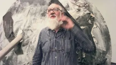 Sotto il titolo, opera di Anselm Kiefer, «Palm sonntag», del 2007 Sono 44 pannelli più una palma