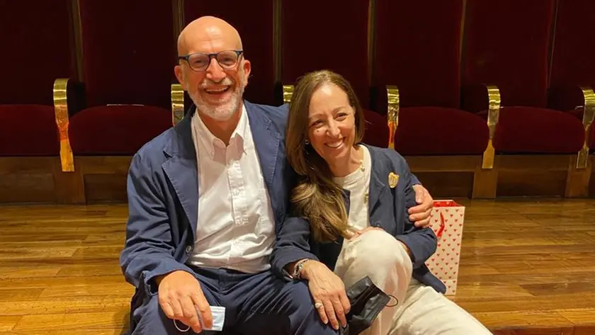 Il professor Giancarlo Dalla Fontana con la rettrice Daniela Mapelli