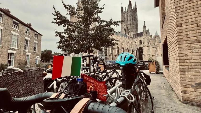 La bicicletta di Luca Favaro di San Giorgio delle Pertiche a Canterbury