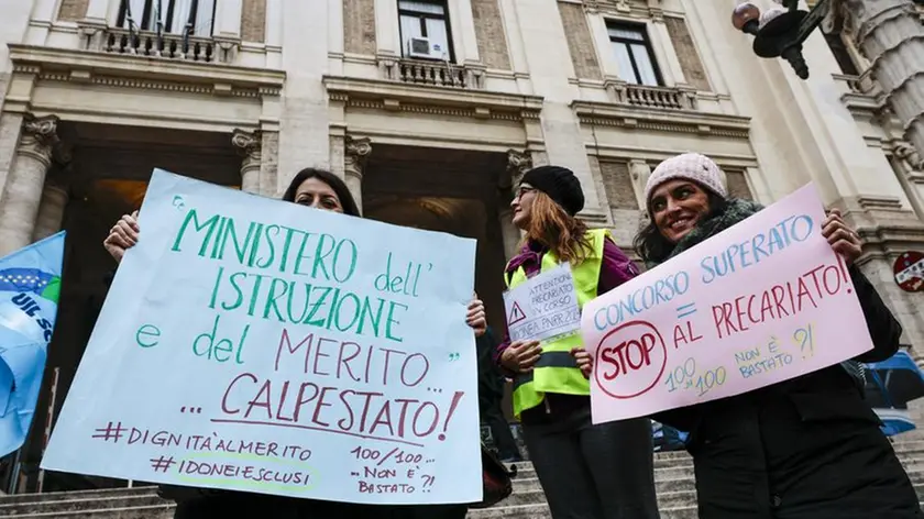 Una protesta dei docenti precari