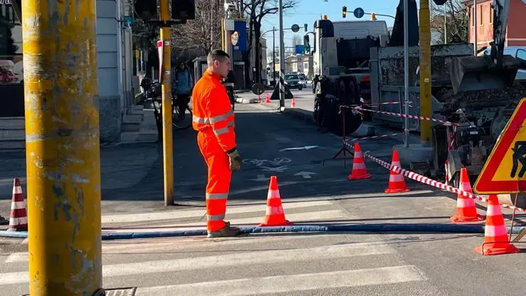 Il cantiere in via Piave a Padova