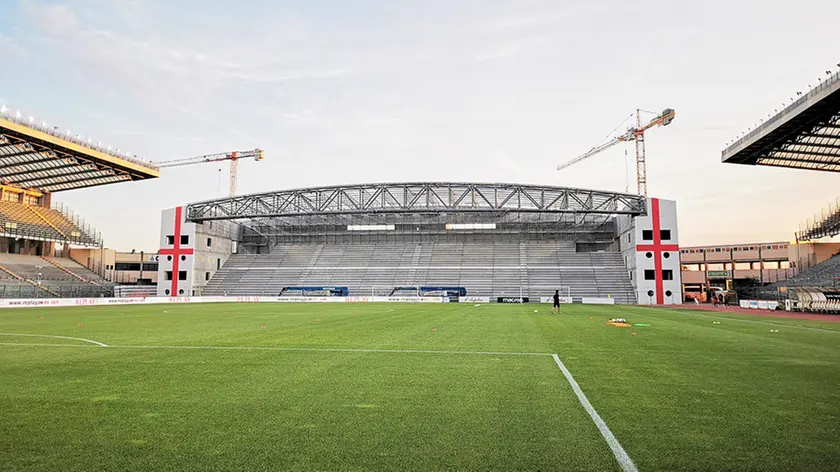 La nuova Curva Sud dello stadio Euganeo