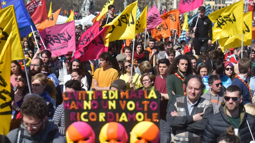 Una manifestazione organizzata da Libera contro le vittime delle mafia