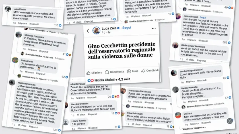 Alcuni dei messaggi di odio ricevuti da Gino Cecchettin