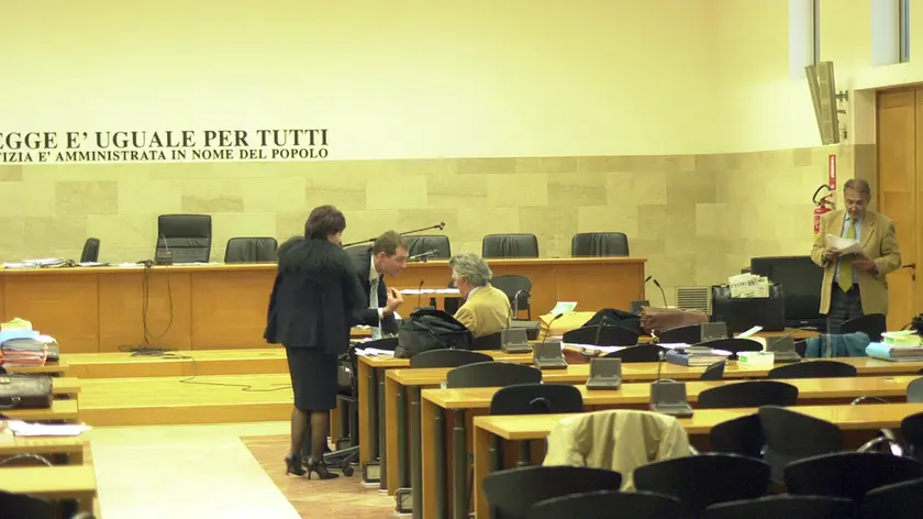 Un’aula del tribunale di Padova dove si celebrano i processi