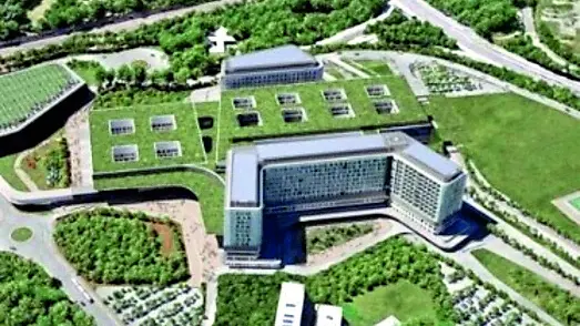 Il rendering del nuovo ospedale che sorgerà a Padova Est