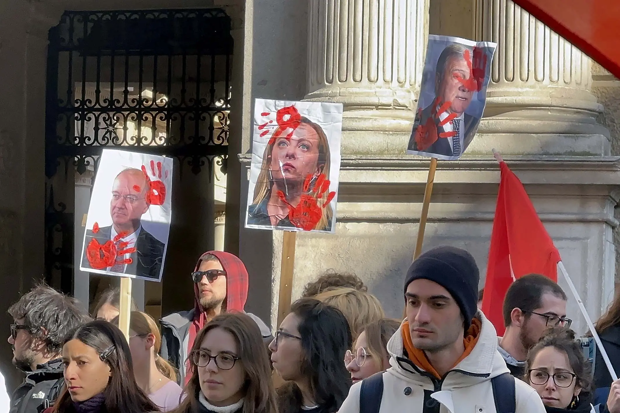 Studenti e studentesse al corteo pro Palestina