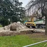 I lavori nel parco via Cave dove saranno installate le sei strutture modulari
