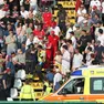 Tifoso soccorso in Tribuna Est allo stadio Tombolato (foto Piran)