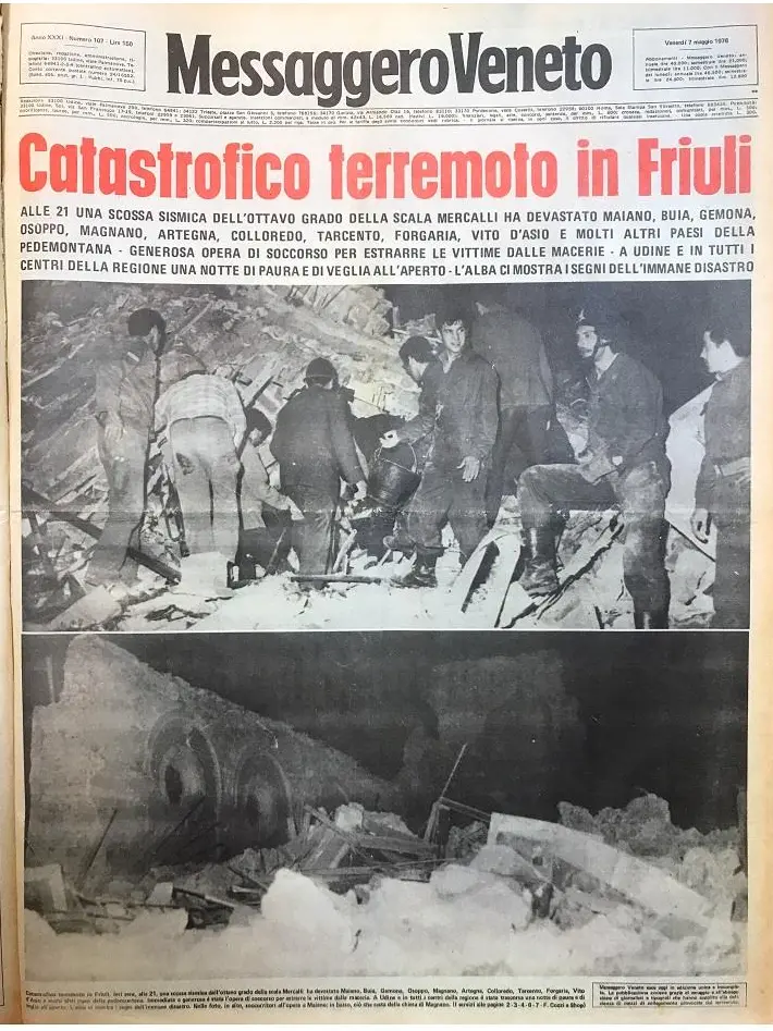 La prima pagina del Messaggero Veneto