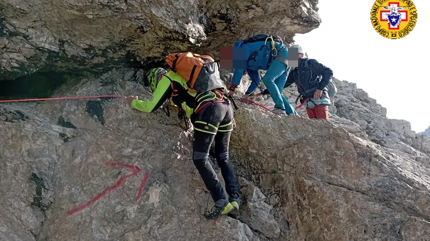 Un intervento di soccorso in montagna