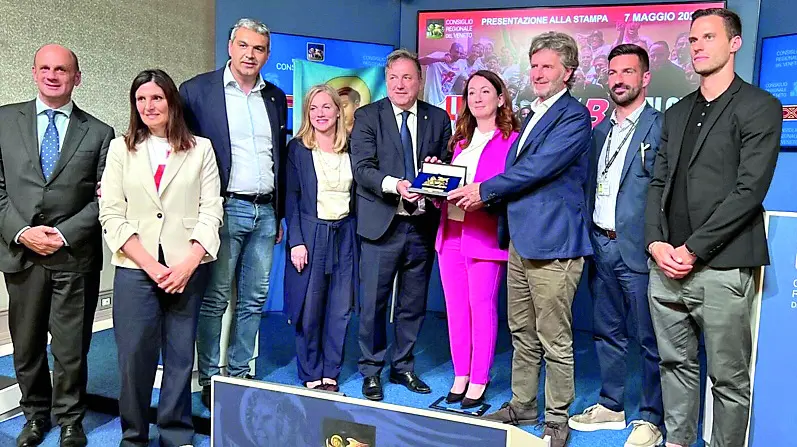 Da sinistra Lorenzoni, Cavinato, Soranzo, Venturini, Sandonà, Bianchi, Peghin, Androletti e Crisetig.