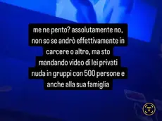 Uno dei messaggi deliranti dello stalker, ora ricoverato in Psichiatria a Ferrara