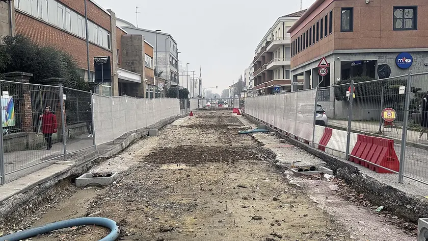 Un cantiere del tram a Padova