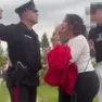 Un momento dell'aggressione alla troupe di Striscia la Notizia in provincia di Treviso