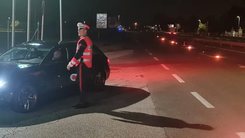 Un posto di blocco dei carabinieri