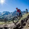 Appassionati di mountain bike sui sentieri dolomitici