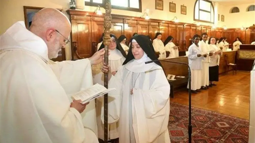 L’investitura di suor Aline a badessa del monastero: era il 2018