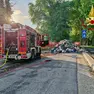 I vigili del fuoco di Padova sul luogo dell'incendio