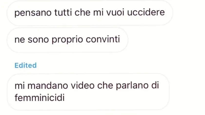 Uno degli scambi tra il 19enne e la sua ex, quando ancora stavano assieme